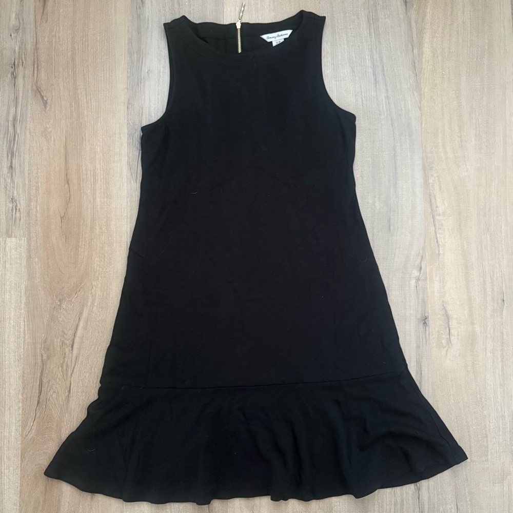 Tommy Bahama Classic Black Sleeveless Stretchy Midi Dress